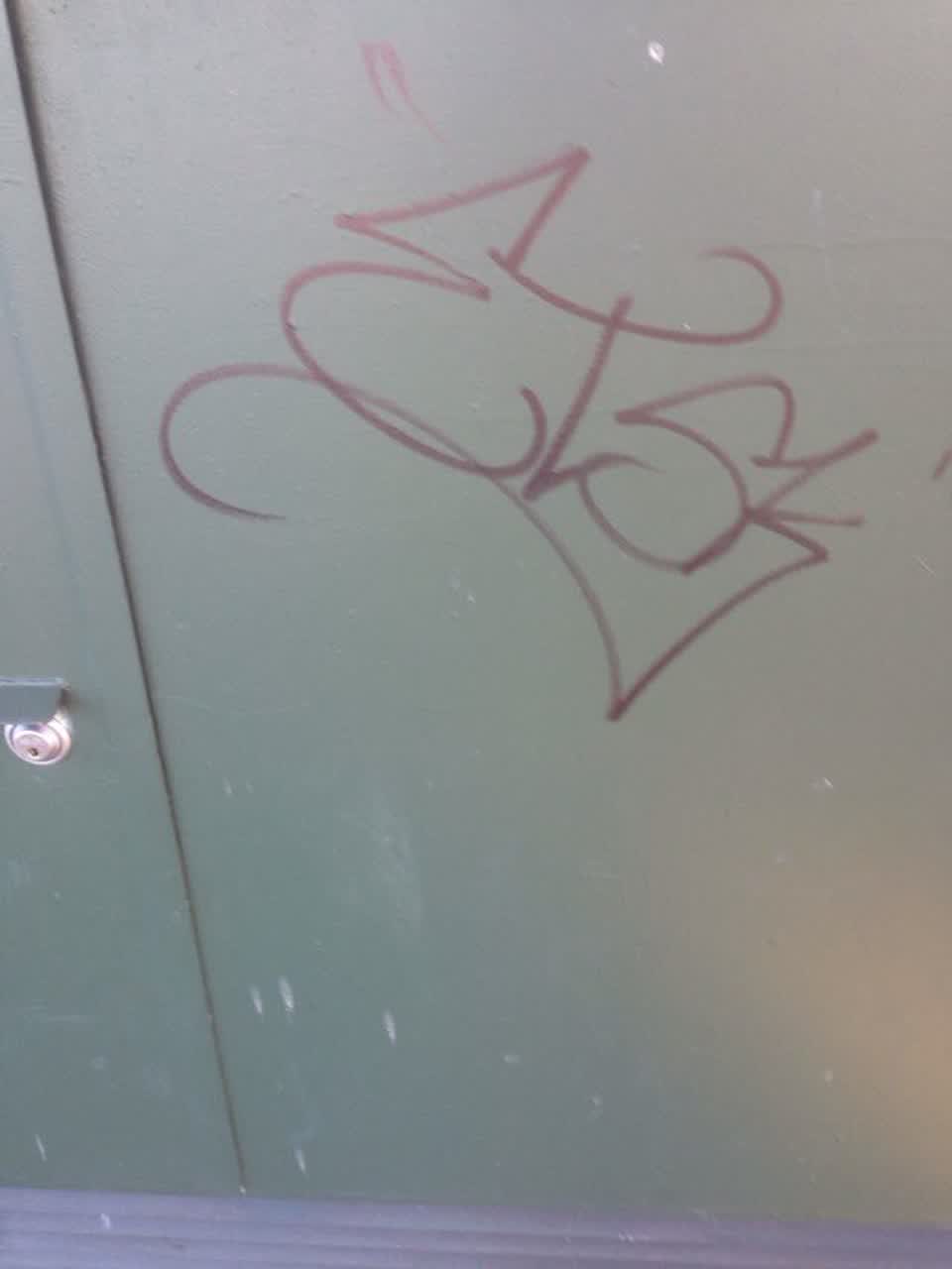 The photograph attached to this graffiti report