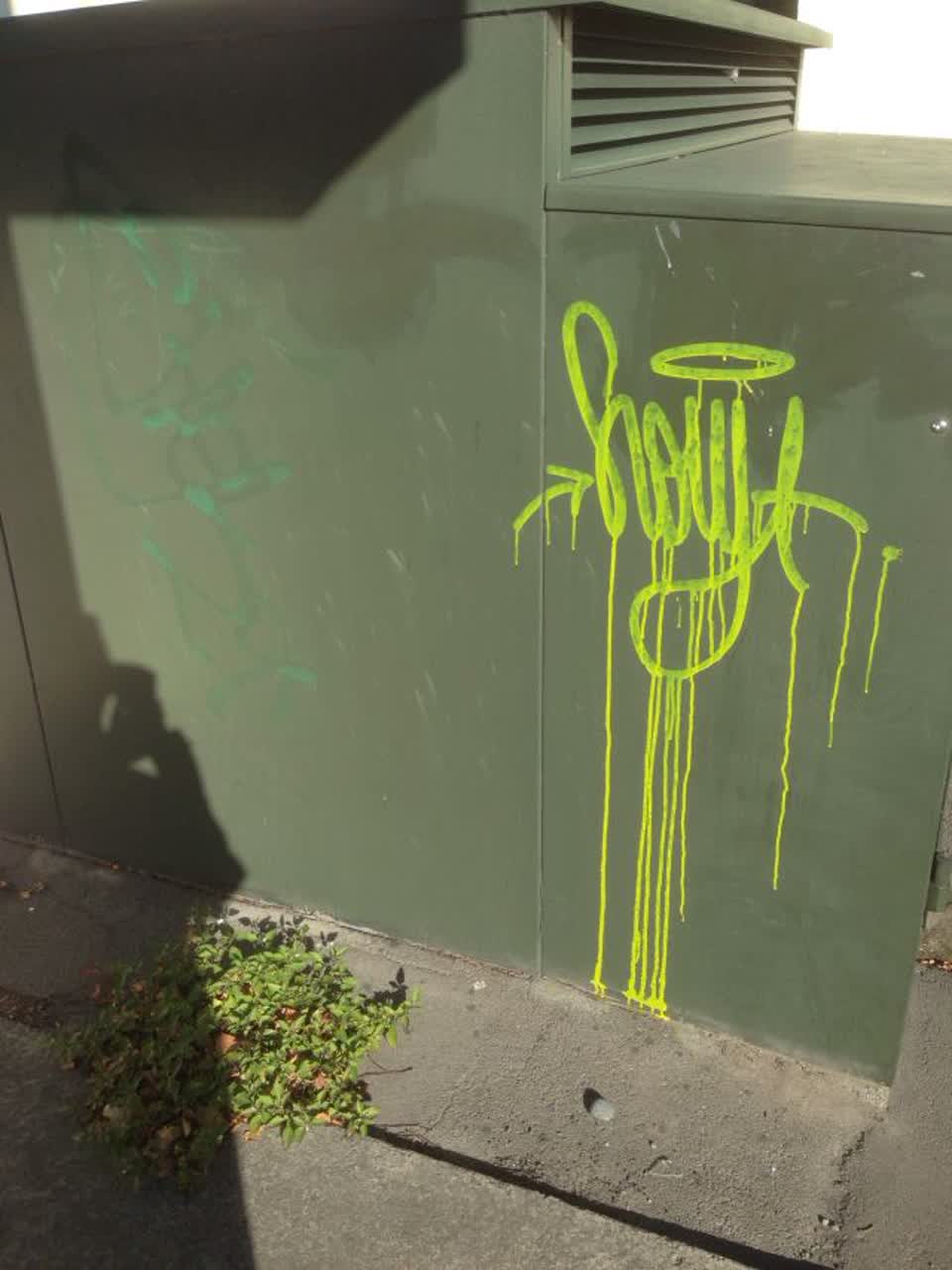 The photograph attached to this graffiti report