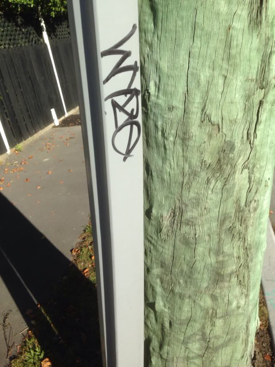 The photograph attached to this graffiti report