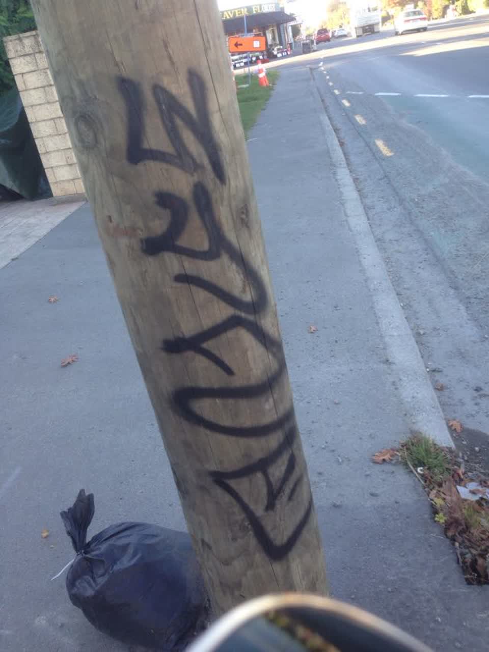 The photograph attached to this graffiti report