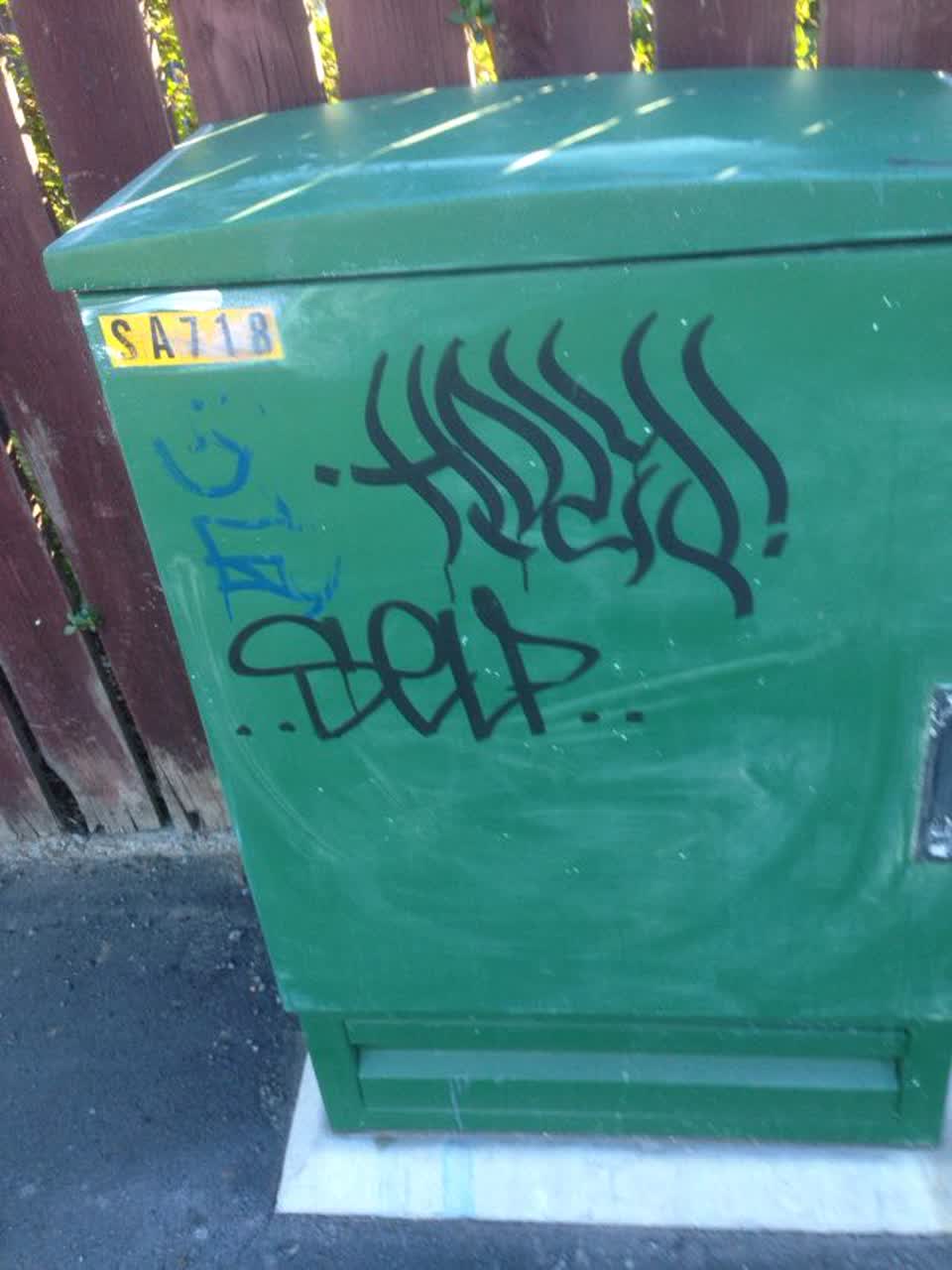 The photograph attached to this graffiti report