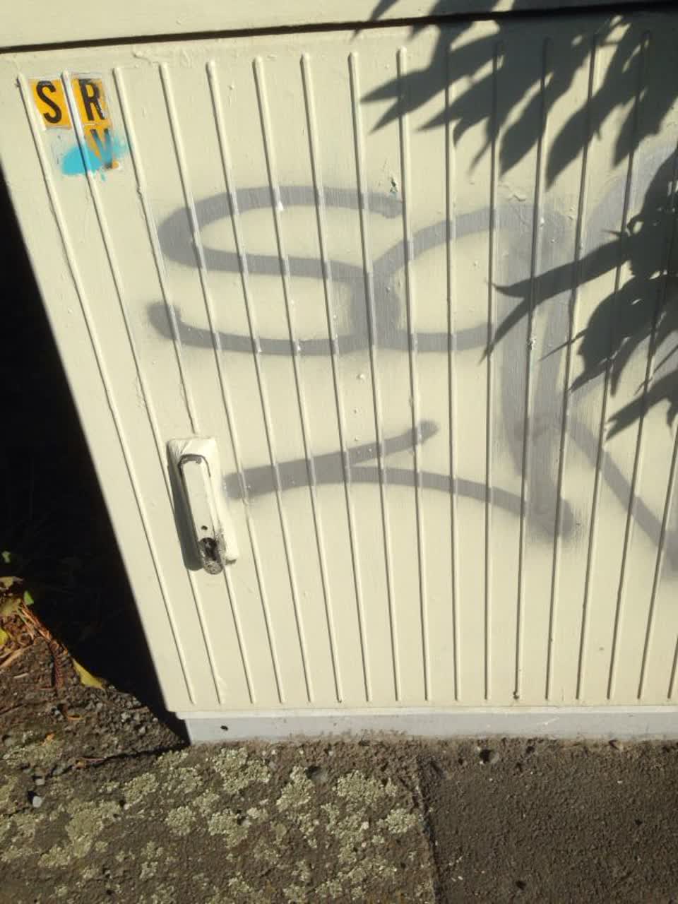 The photograph attached to this graffiti report