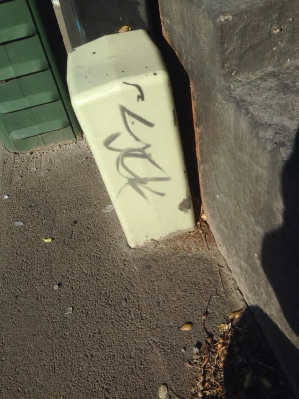 The photograph attached to this graffiti report