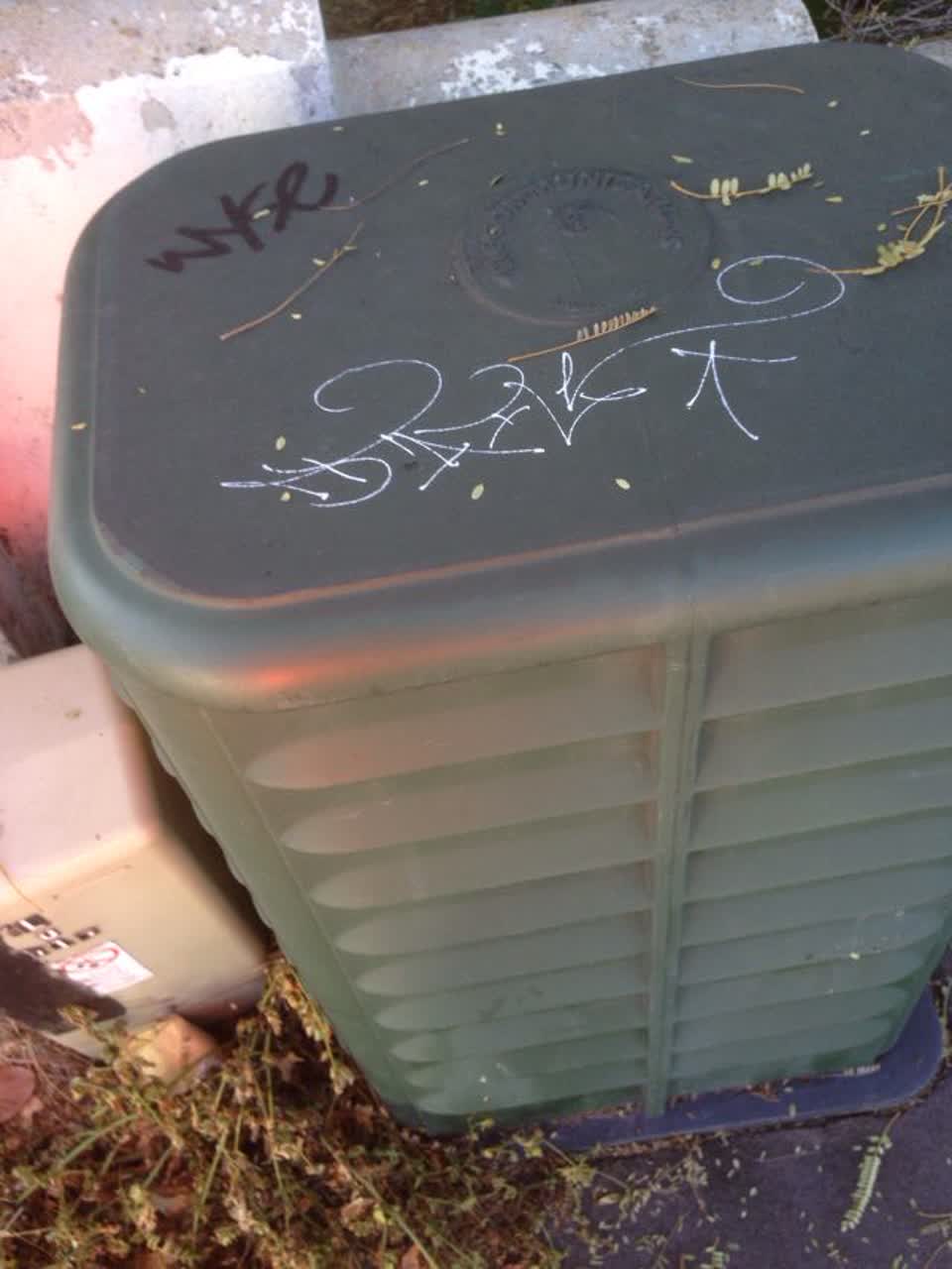 The photograph attached to this graffiti report