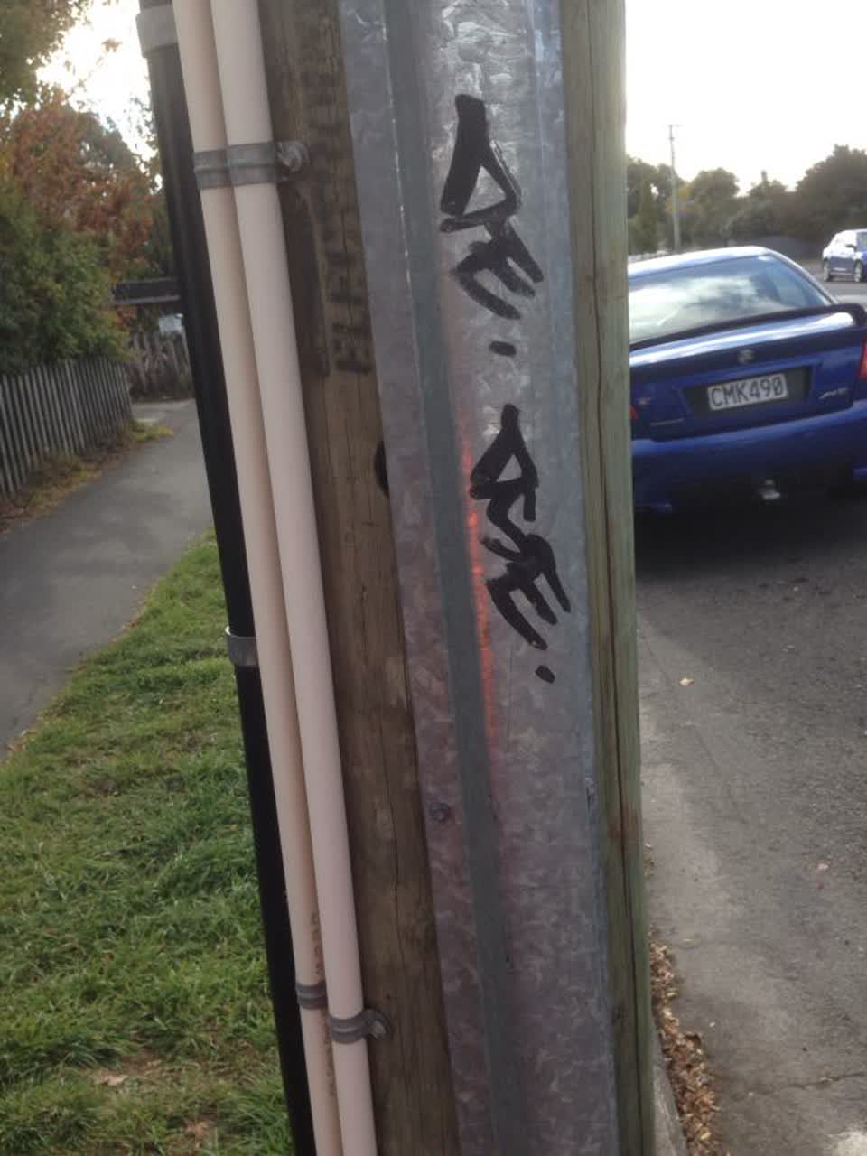 The photograph attached to this graffiti report