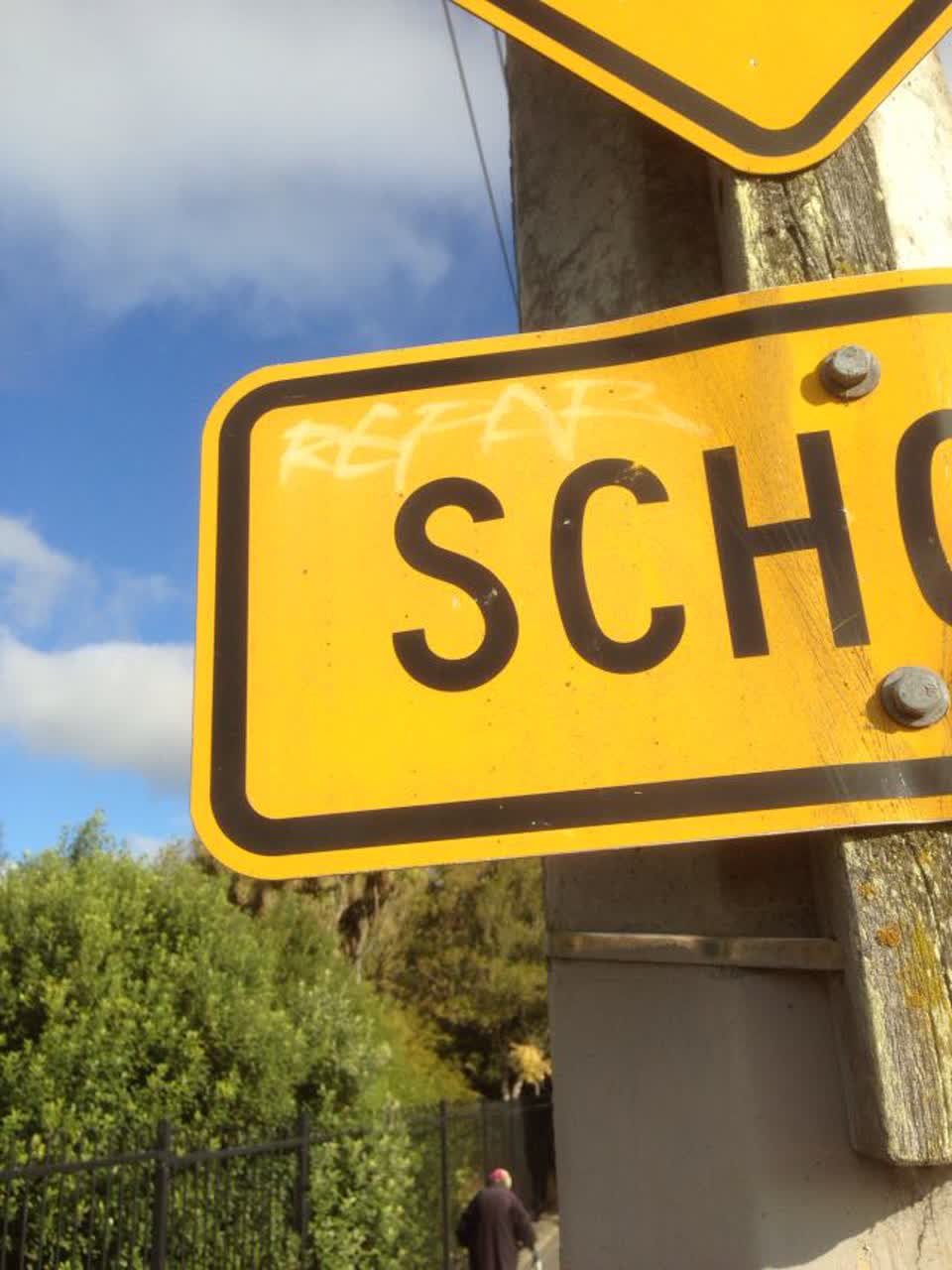 The photograph attached to this graffiti report