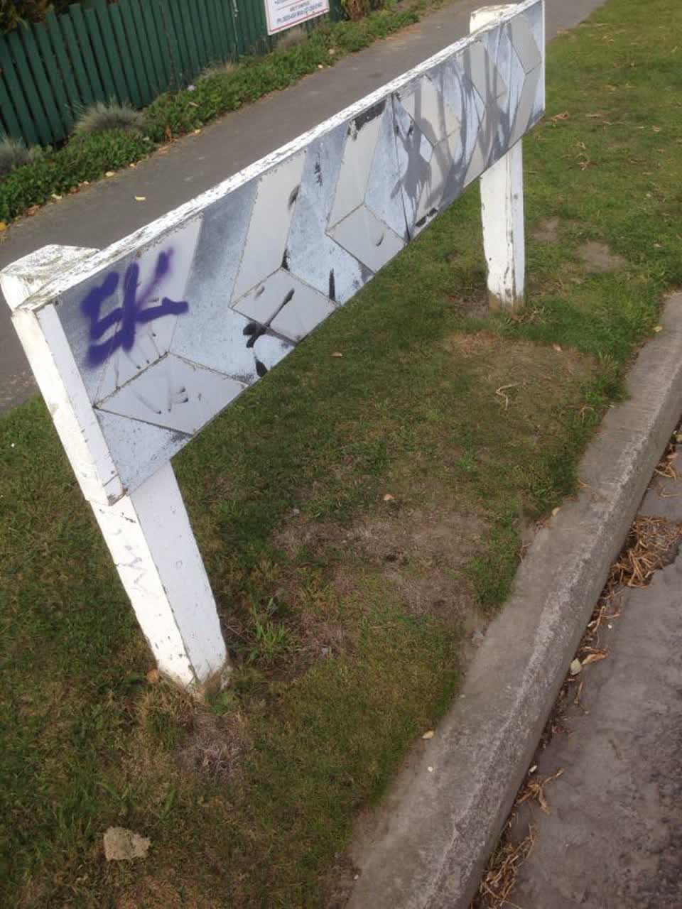 The photograph attached to this graffiti report