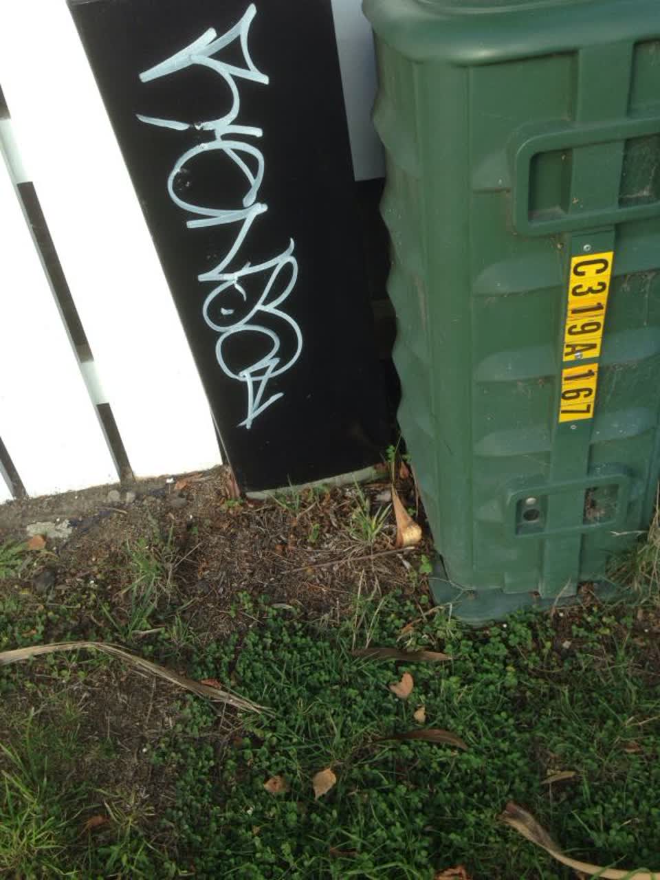 The photograph attached to this graffiti report