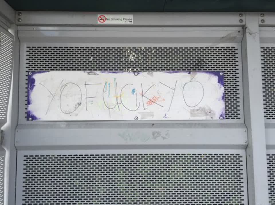 The photograph attached to this graffiti report