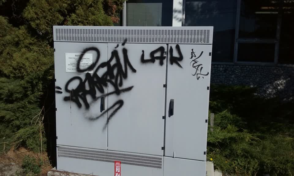 The photograph attached to this graffiti report