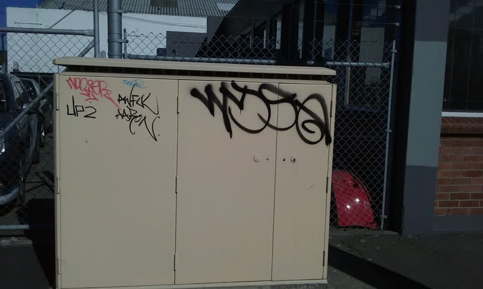 The photograph attached to this graffiti report