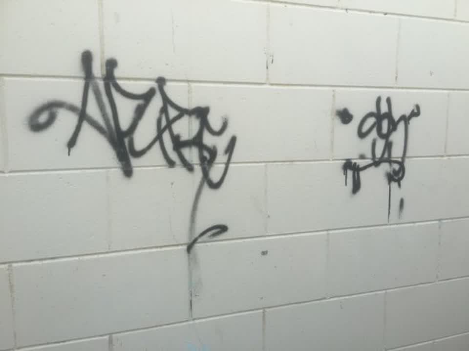 The photograph attached to this graffiti report