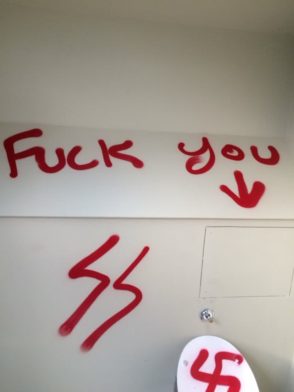 The photograph attached to this graffiti report