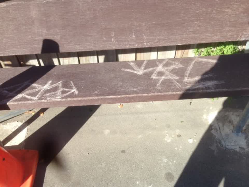 The photograph attached to this graffiti report