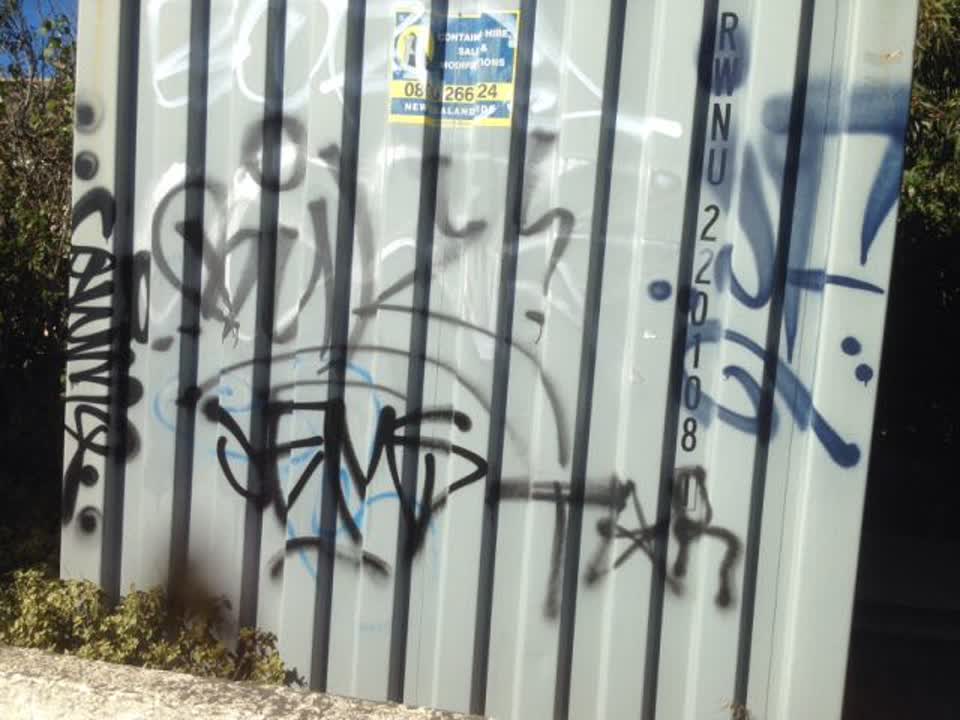 The photograph attached to this graffiti report