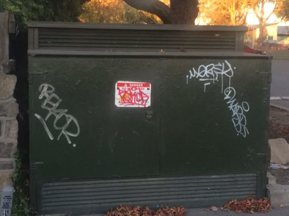 The photograph attached to this graffiti report