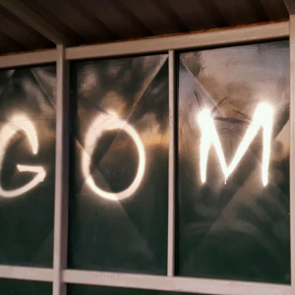 The photograph attached to this graffiti report