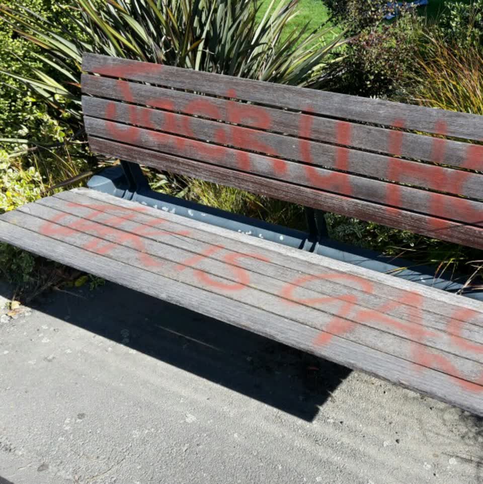 The photograph attached to this graffiti report