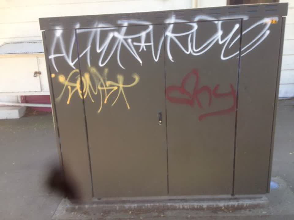 The photograph attached to this graffiti report