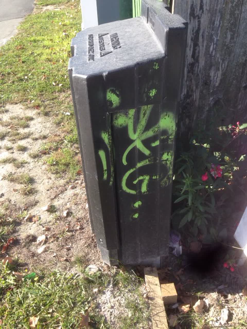 The photograph attached to this graffiti report