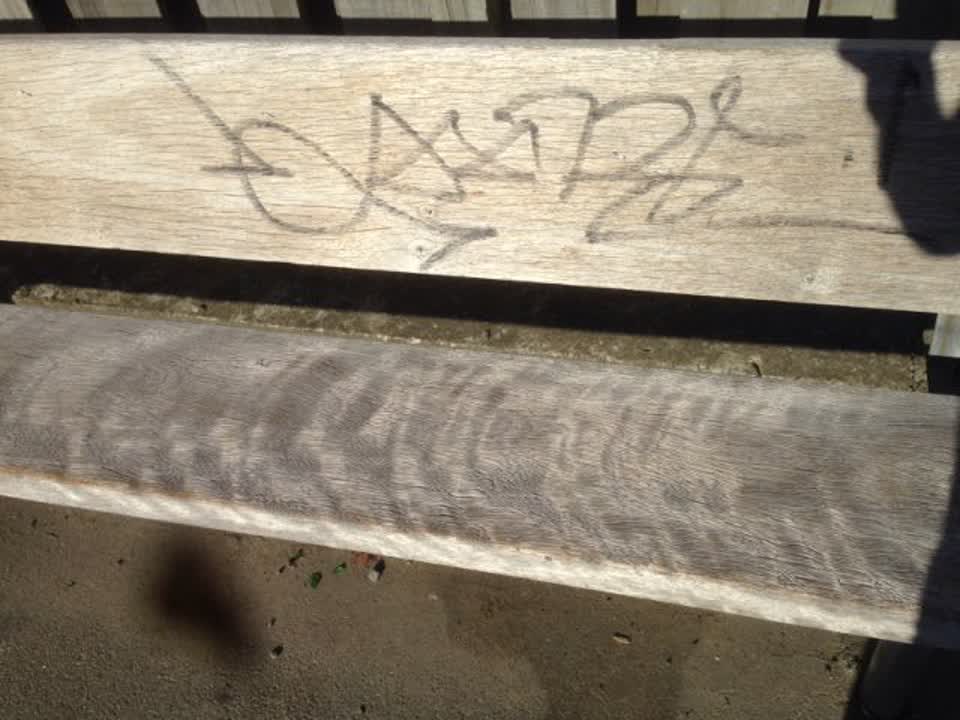 The photograph attached to this graffiti report
