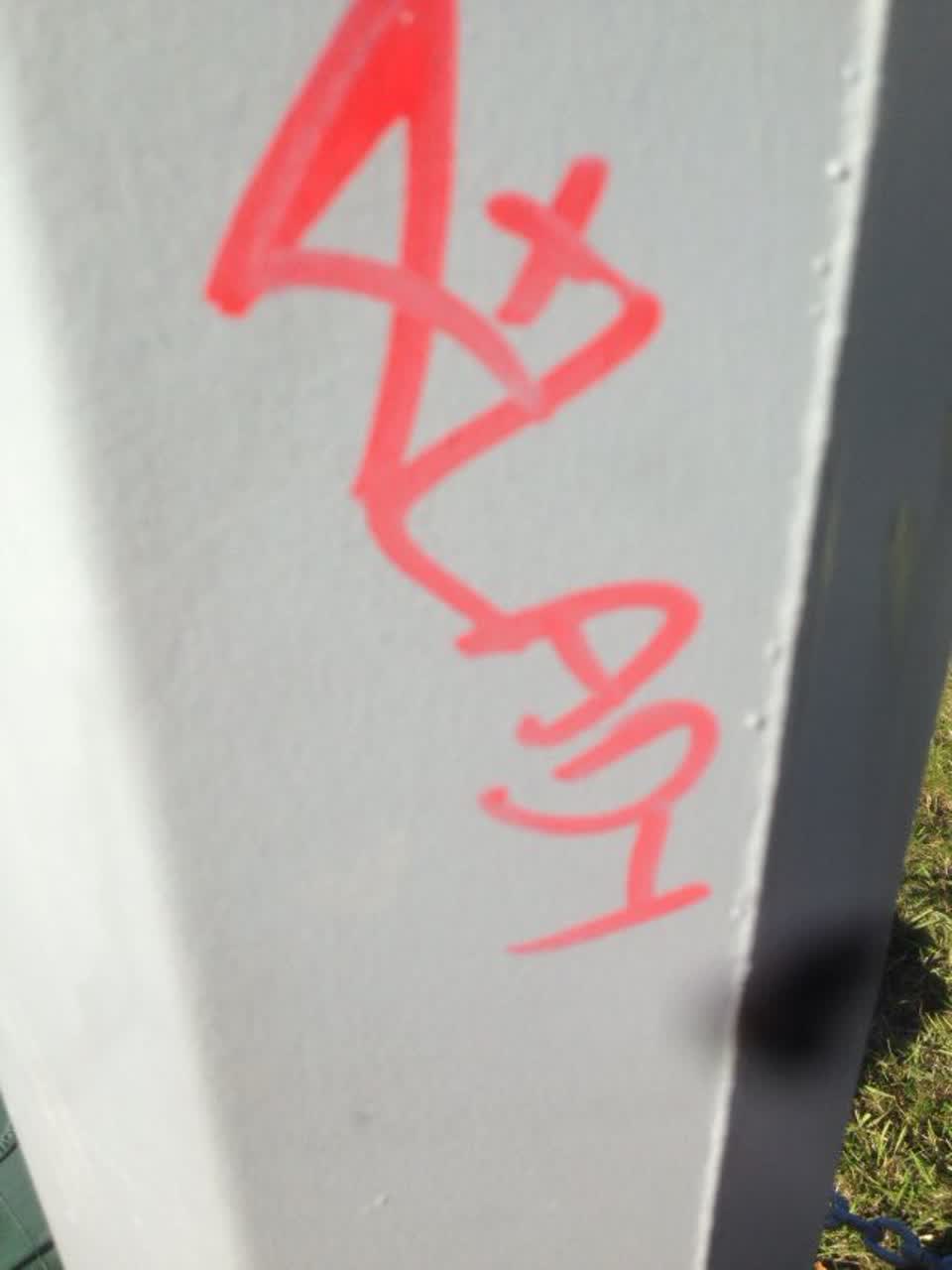 The photograph attached to this graffiti report