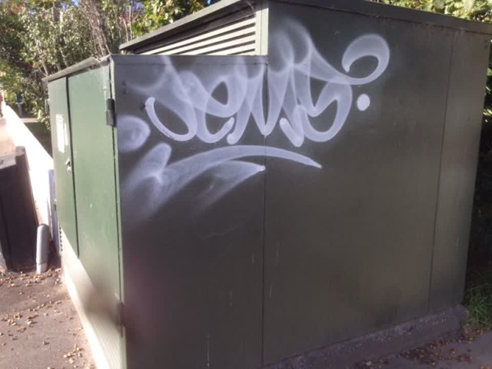 The photograph attached to this graffiti report
