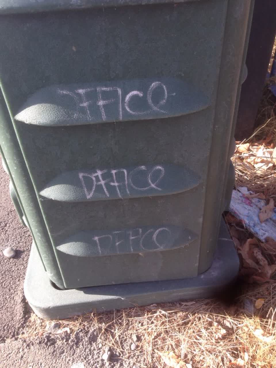 The photograph attached to this graffiti report