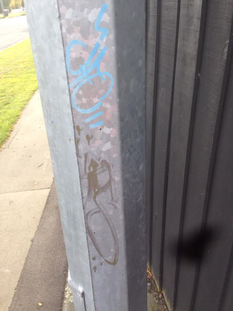 The photograph attached to this graffiti report