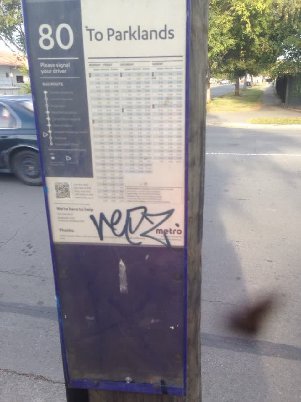 The photograph attached to this graffiti report