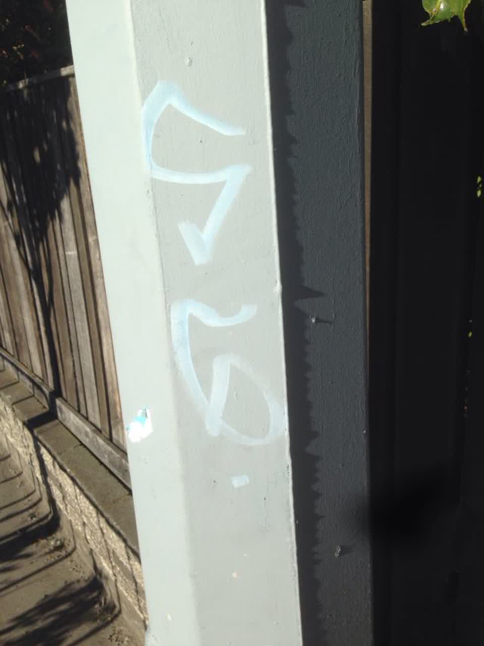 The photograph attached to this graffiti report
