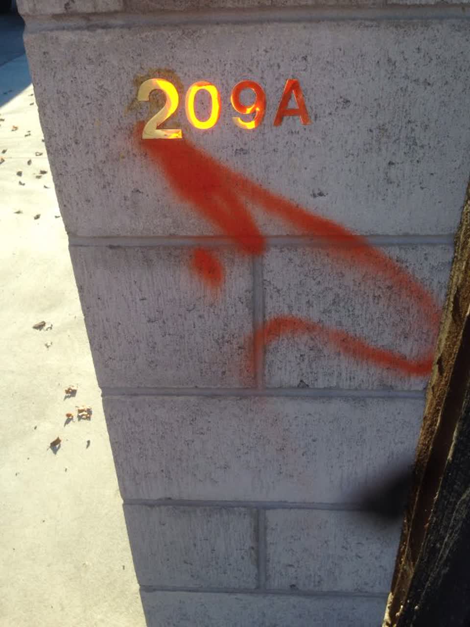The photograph attached to this graffiti report