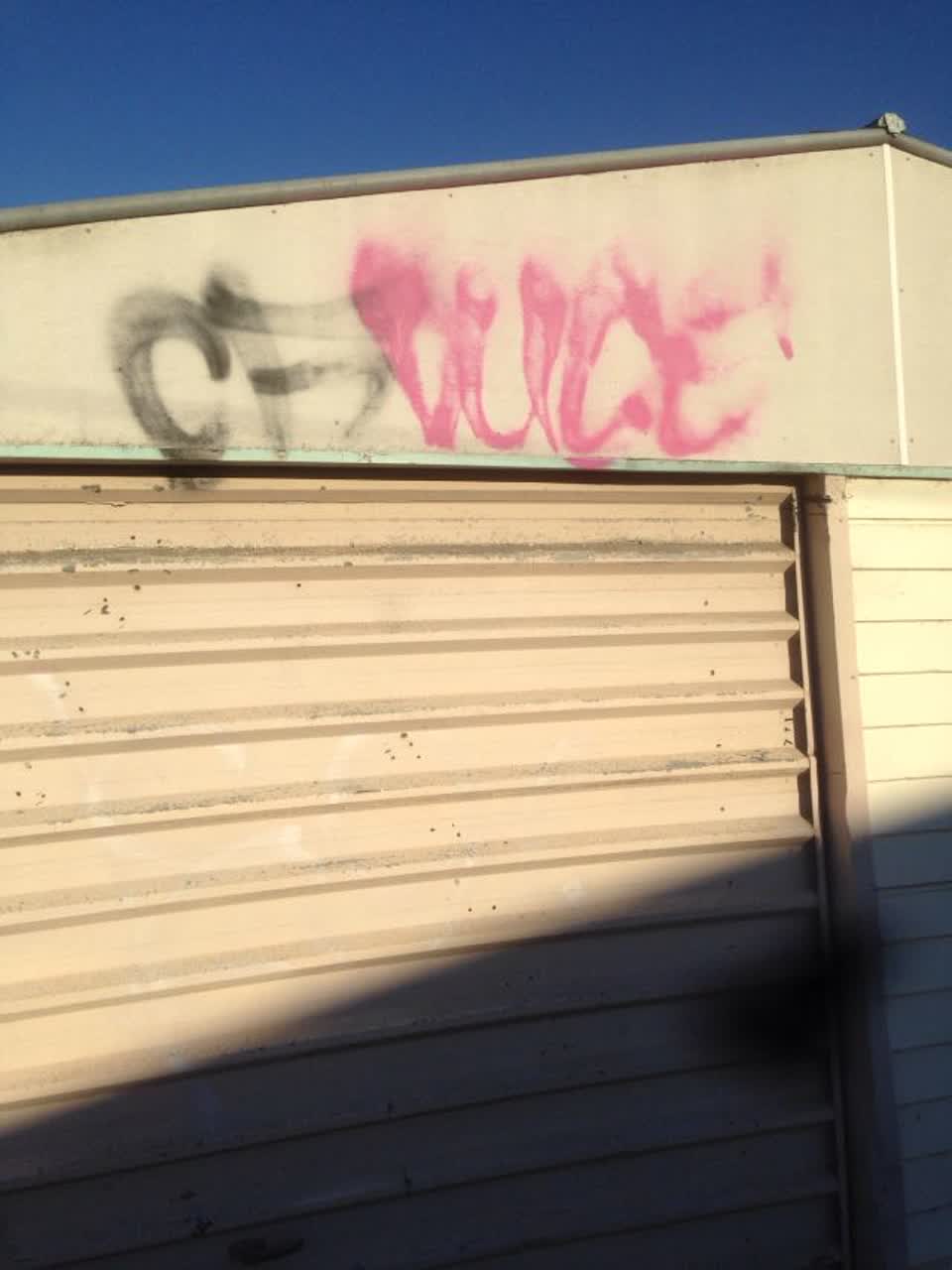 The photograph attached to this graffiti report