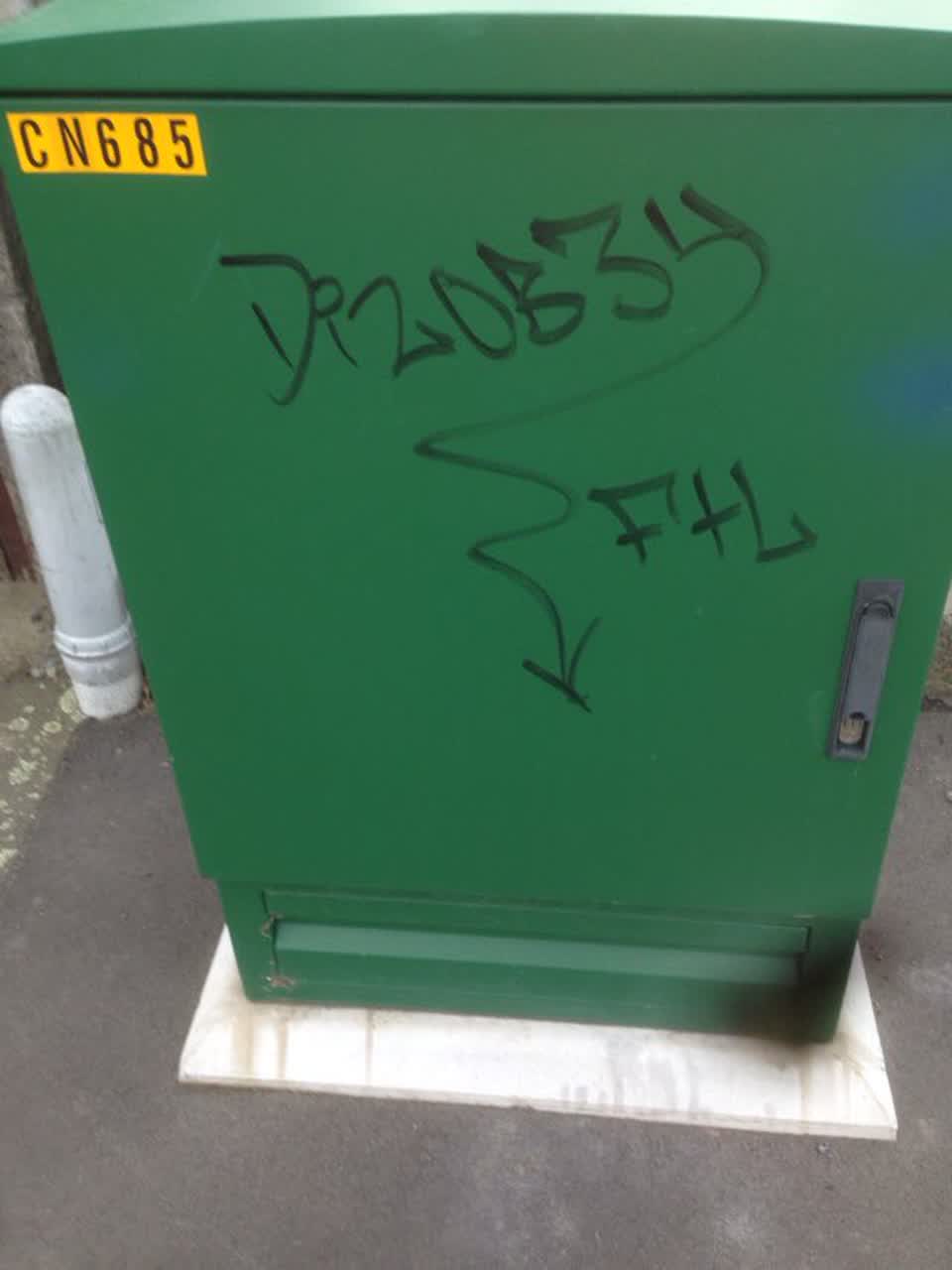 The photograph attached to this graffiti report