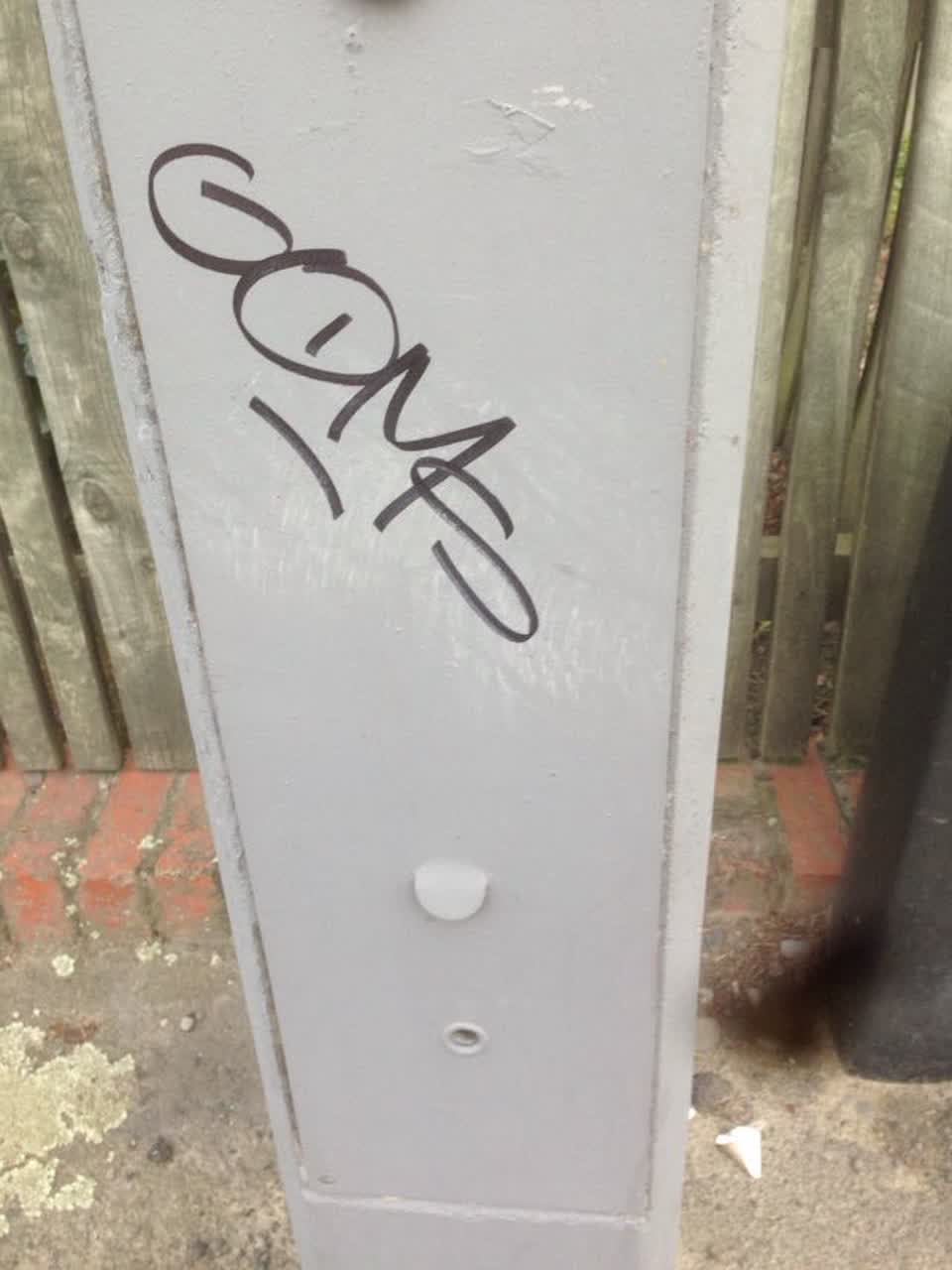 The photograph attached to this graffiti report