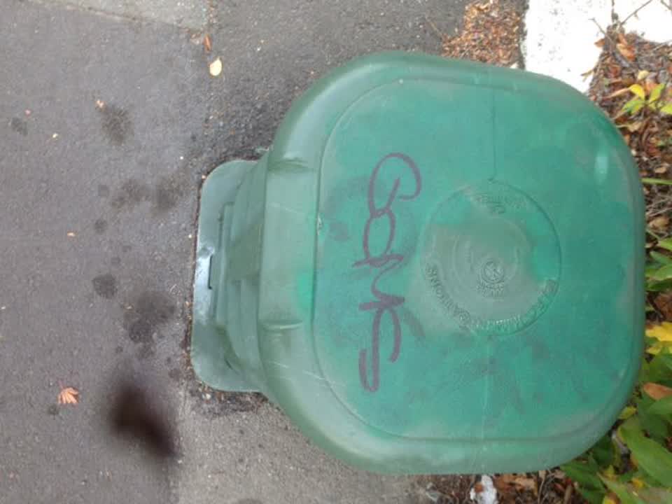 The photograph attached to this graffiti report