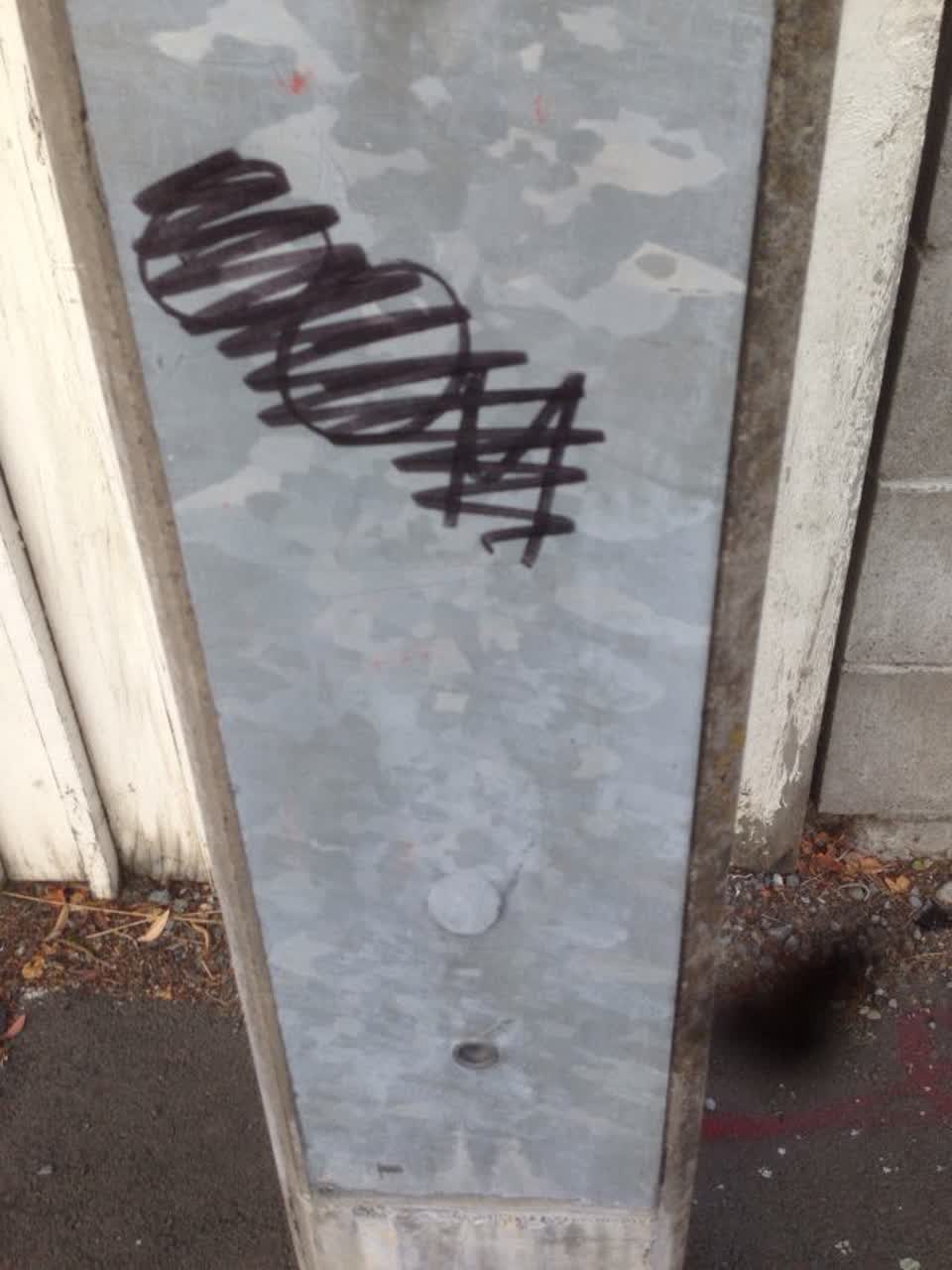 The photograph attached to this graffiti report