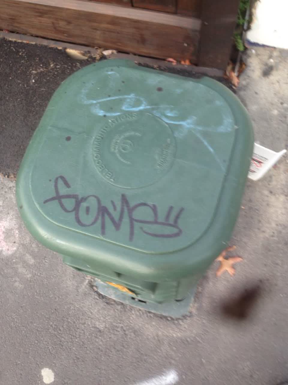 The photograph attached to this graffiti report