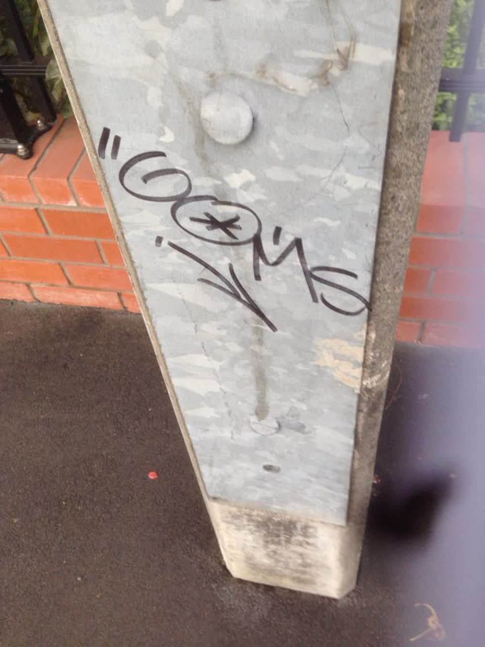 The photograph attached to this graffiti report