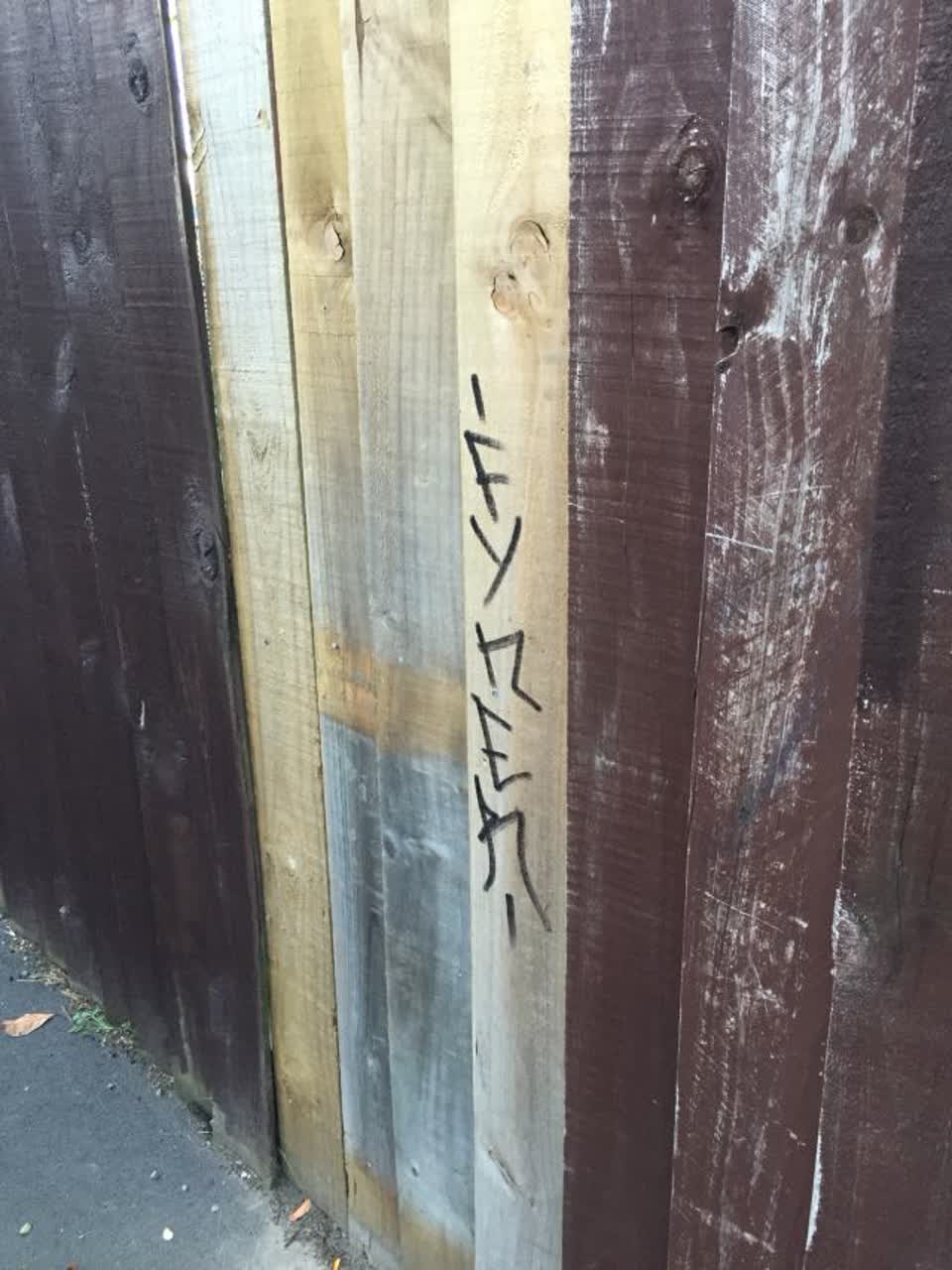 The photograph attached to this graffiti report
