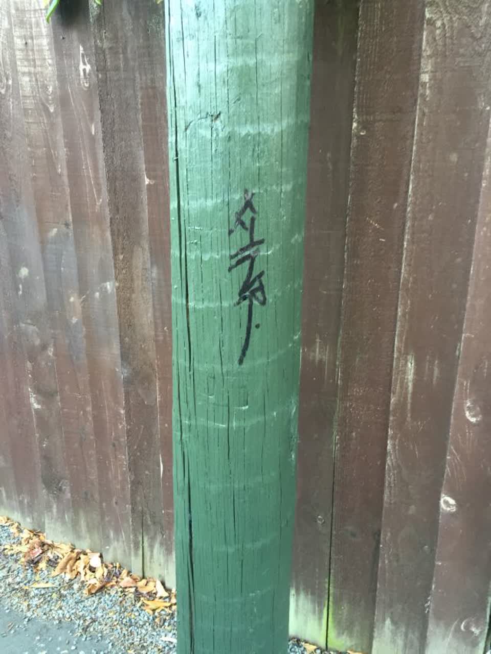 The photograph attached to this graffiti report