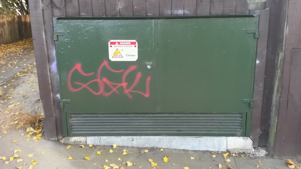 The photograph attached to this graffiti report