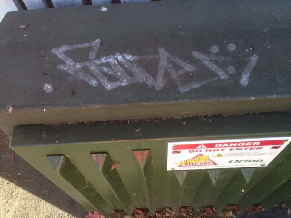 The photograph attached to this graffiti report
