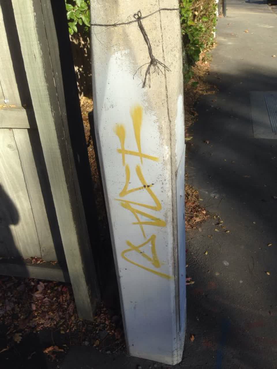 The photograph attached to this graffiti report