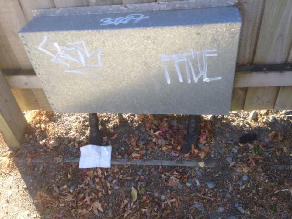 The photograph attached to this graffiti report