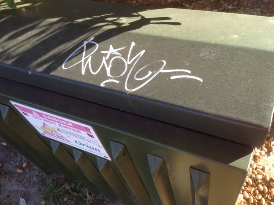 The photograph attached to this graffiti report