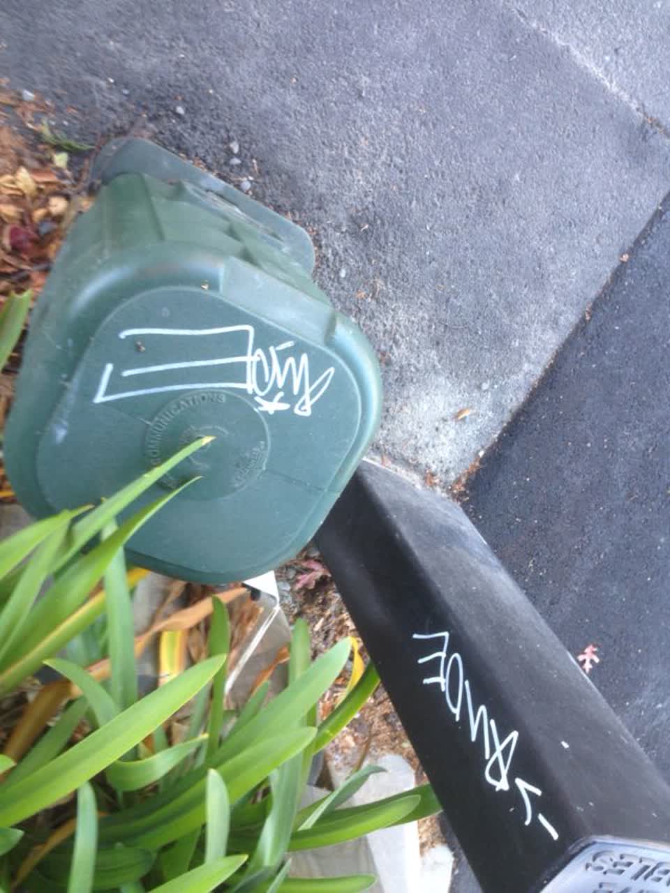The photograph attached to this graffiti report