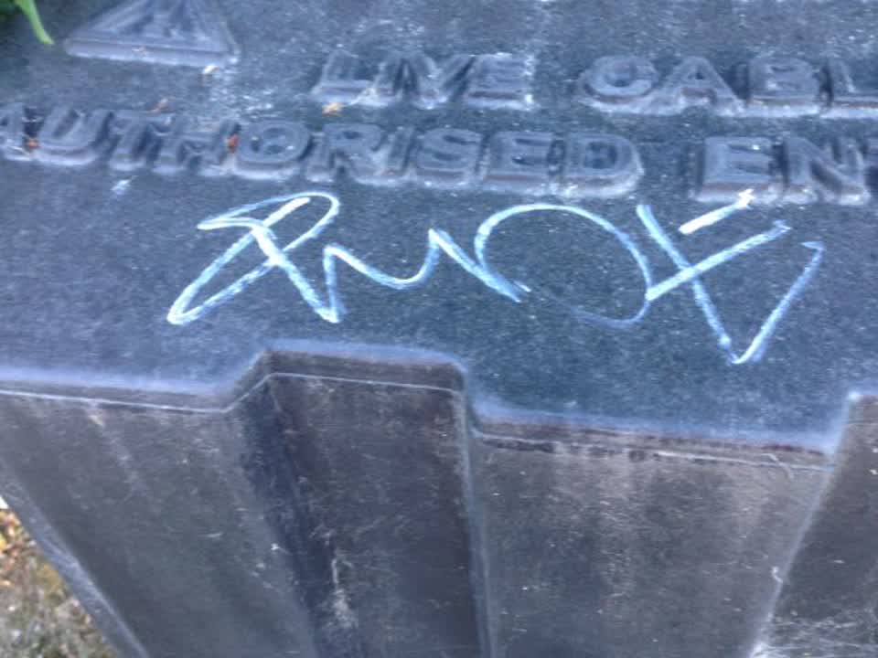 The photograph attached to this graffiti report