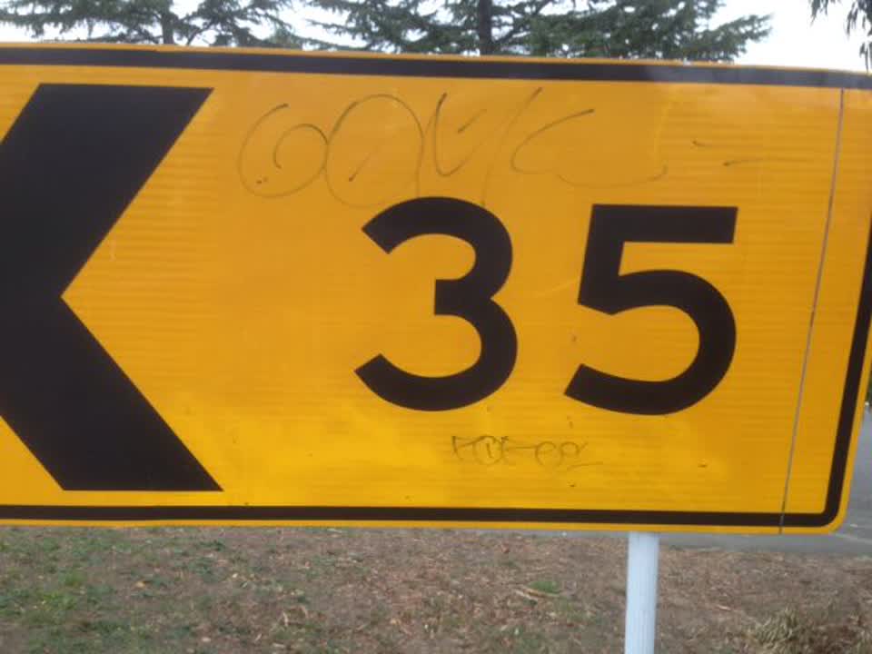 The photograph attached to this graffiti report