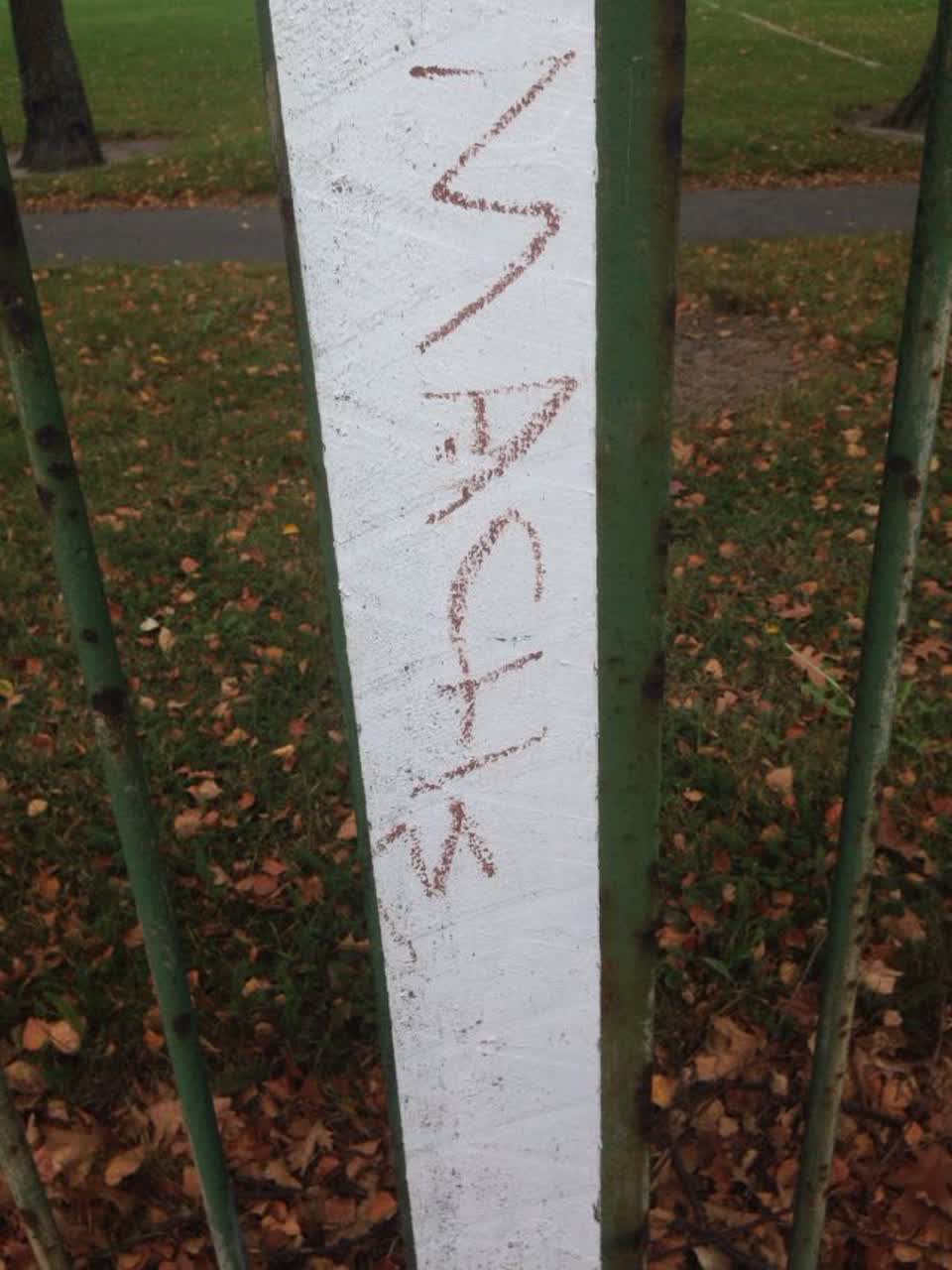 The photograph attached to this graffiti report